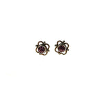 SS Amethyst Round Flower Studs