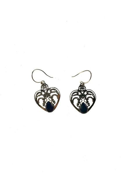 SS Heart Dangle Earrings