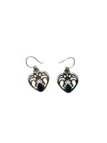 SS Lapis Pear Heart Earrings