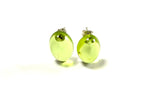 SS Caribbean Amber Oval Stud Earrings