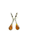 SS Amber Pear Drop Earrings