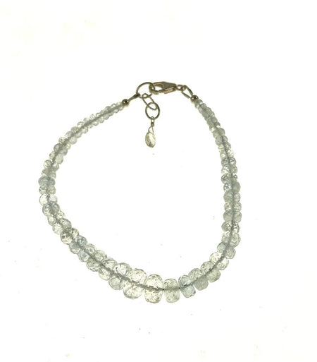 SS AAA Aquamarine Nugget Bead Bracelet