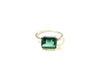 SS Created Green Quartz Rectangle Ring Size 8.25