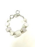 SS Silicon Druzy Quartz Toggle Bracelet