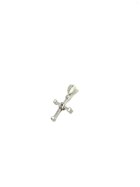 SS CZ Mobile Cross Pendant