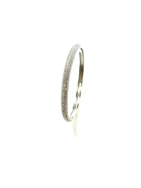 SS CZ Five Row CZ Bangle Bracelet