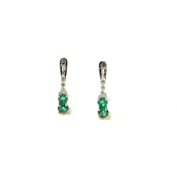 14KW Emerald and Diamond Earrings