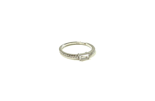 SS CZ Rectangle Thin Ring Size 5,6,7