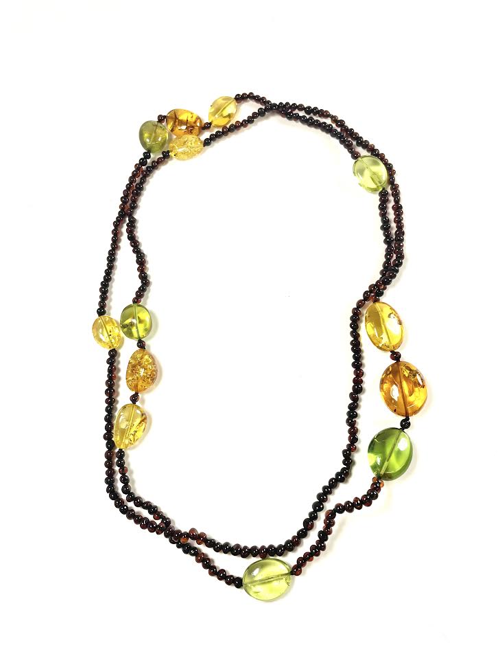 Amber Long Beaded Multicolor Wrap Necklace