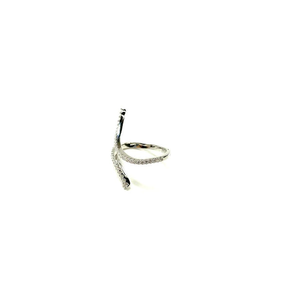 SS CZ Asymmetrical Curve Ring Size 8, 9