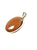 SS Gold Stone Oval Bezel Pendant