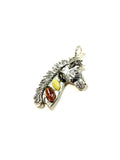 SS Amber Multicolor Horse Head Pendant