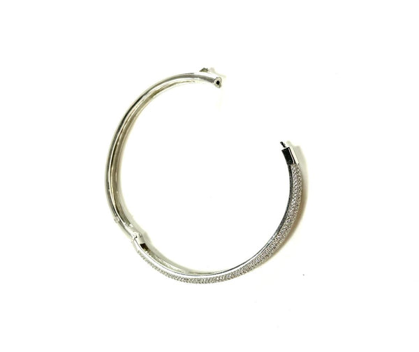 SS CZ Five Row CZ Bangle Bracelet