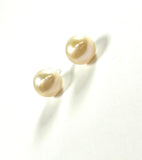 SS Fresh Water Pearl 12mm Peach Stud Earrings