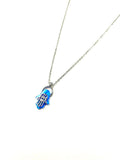 SS Created Opal Hamsa Necklace