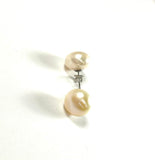 SS Fresh Water Pearl 12mm Peach Stud Earrings
