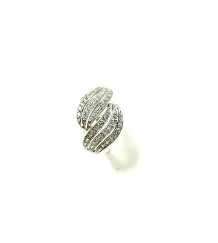 SS Pearl and CZ Sunburst Ring Size 7, 8