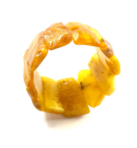 Butterscotch Amber Nugget Wide Bracelet