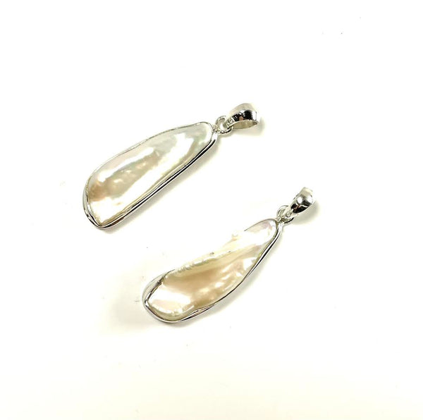 SS Stick Pearl Assorted Bezel Pendants