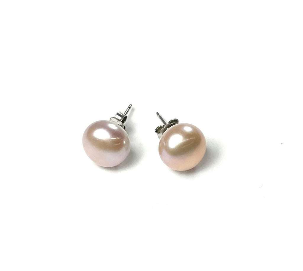 SS Fresh Water Pearl 11mm Pink Studs