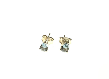 14KW Aquamarine Oval Drop Earrings