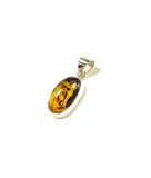 SS Amber Horse Carved Pendant