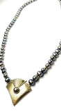 14K Fresh Water Pearl Gray and Gold Necklace
