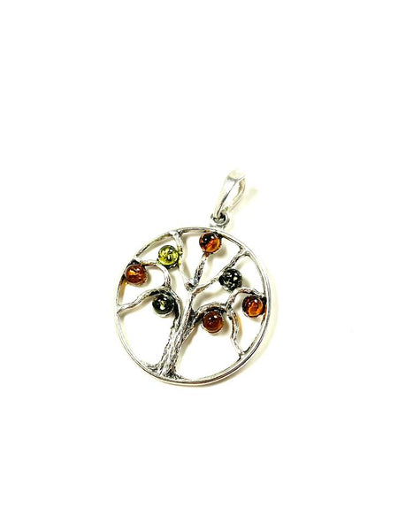 SS Amber Butterfly Pendant