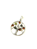 SS Amber Multicolor Tree of Life Pendant