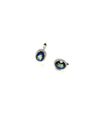 SS Neptune Garden Topaz and CZ Oval Earrings