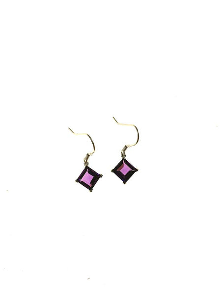 SS Purple and Green Amethyst with Citrine Dangle Earrings