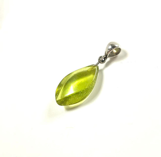 SS Caribbean Amber Curved Pendant