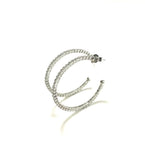 SS CZ 40mm Hoop Post Earrings
