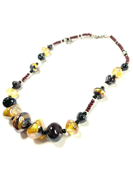 NPG Art Glass Bead Necklace