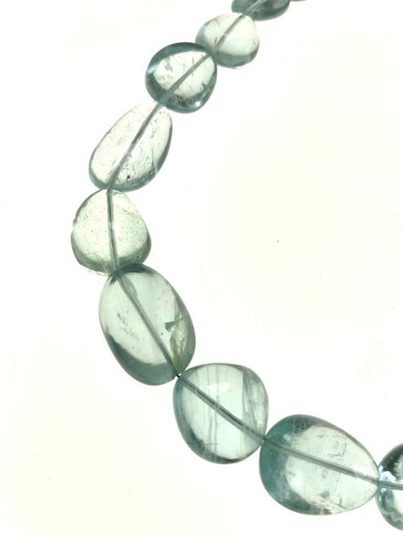 SS AAA Aquamarine Beaded Adjustable Necklace