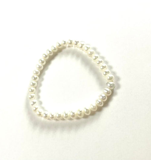 Fresh Water Pearl White Elastic Baby Bracelet