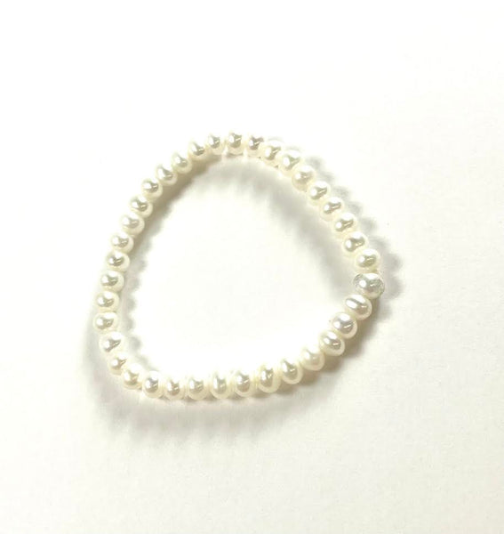 Fresh Water Pearl White Elastic Baby Bracelet