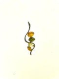 SS Amber Multicolor Ribbon Curl Pendant