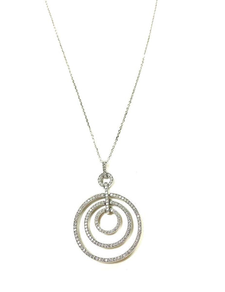 SS CZ 3 Circle Graduated Necklace