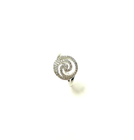 SS Pearl and CZ Sunburst Ring Size 7, 8