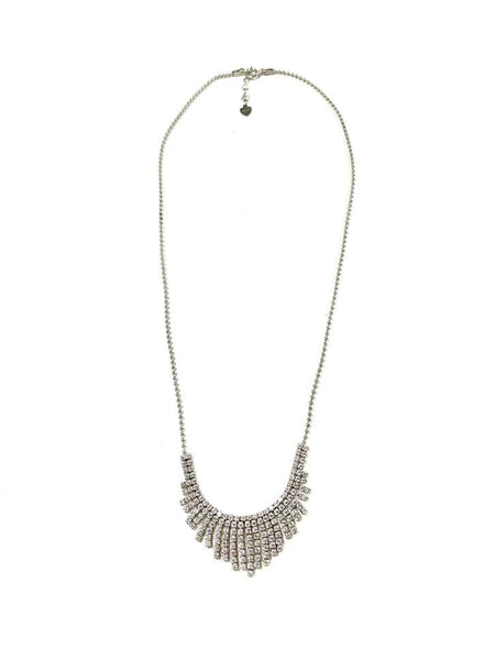 SS CZ V Nine Row Necklace