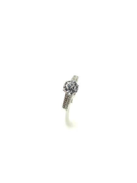 SS CZ 8mm Round Two Row Ring Size 6, 7, 8, 9