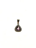 SS Amethyst Triangle Rope Coil Pendant