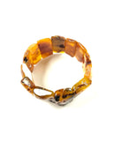 Butterscotch Amber Nugget Elastic Wide Bracelet