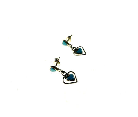 SS Turquoise Inlay Wavy Dragonfly Earrings