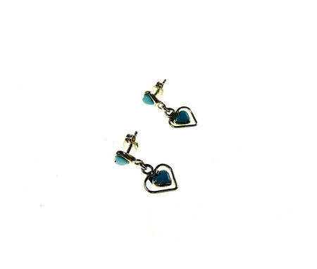 SS Turquoise Heart Stud Earrings