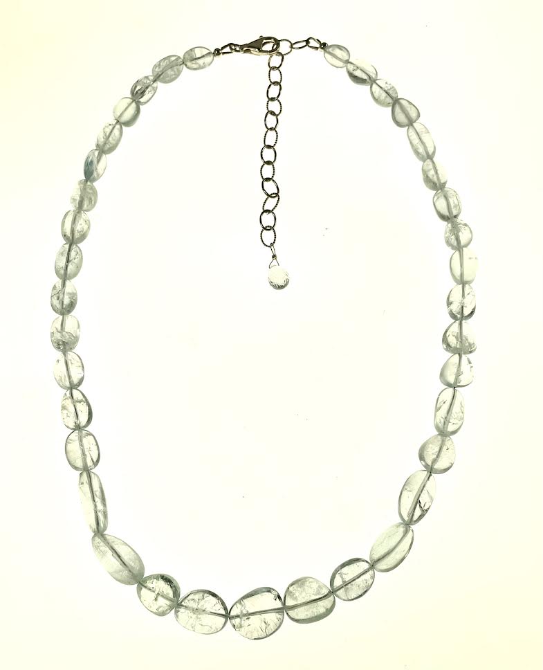 SS AAA Aquamarine Beaded Necklace