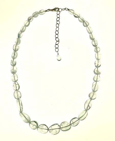 Carved Amber Barrel and Biwa Stick Pearl Necklace