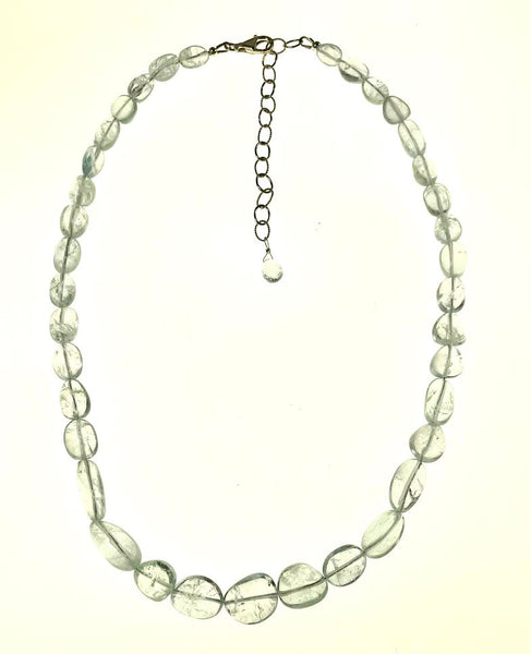 SS AAA Aquamarine Beaded Necklace