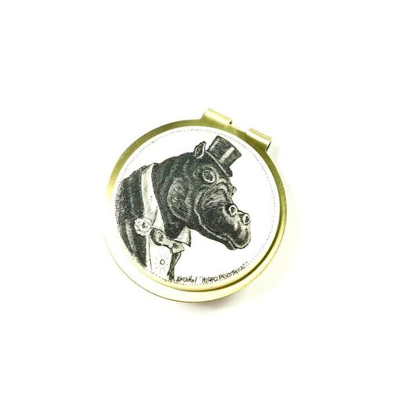 "Hippopompous" Carved Resin Money Clip